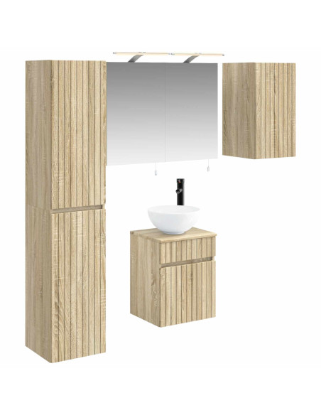 Set di Armadi da Bagno 5 pcs Rovere Sonoma 40 x 10,5 x 60,5 cm