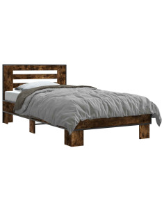 Struttura letto con testata Rovere Fumo 80 x 200 cm 2