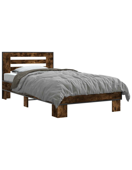 Struttura letto con testata Rovere Fumo 80 x 200 cm