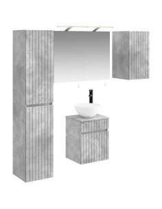Set di Armadi da Bagno 5 pcs Grigio Cemento 40 x 10,5 x 60,5 cm