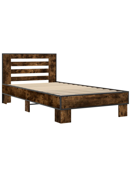 Struttura letto con testata Rovere Fumo 80 x 200 cm
