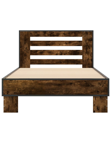 Struttura letto con testata Rovere Fumo 80 x 200 cm