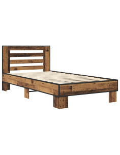 Struttura letto con testata Legno antico 80 x 200 cm 2