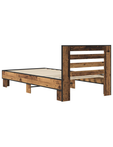 Struttura letto con testata Legno antico 80 x 200 cm