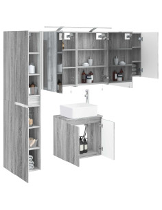 Set di Armadi da Bagno 5 pcs Sonoma grigio 50 x 14,5 x 70 cm 2