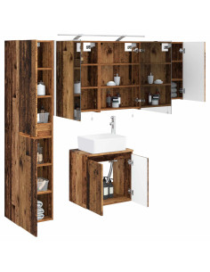 Set di Armadi da Bagno 5 pcs Legno antico 50 x 14,5 x 70 cm 2