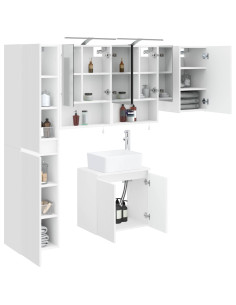 Set di Armadi da Bagno 5 pcs Bianco 50 x 14,5 x 70 cm 2