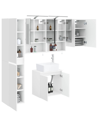 Set di Armadi da Bagno 5 pcs Bianco 50 x 14,5 x 70 cm