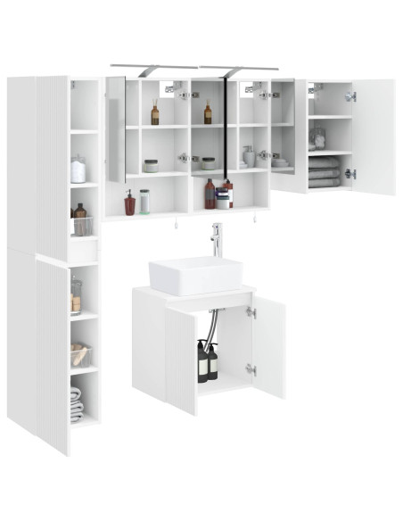 Set di Armadi da Bagno 5 pcs Bianco 50 x 14,5 x 70 cm