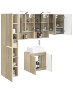 Set di Armadi da Bagno 5 pcs Rovere Sonoma 50 x 14,5 x 70 cm 2