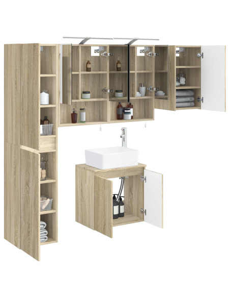 Set di Armadi da Bagno 5 pcs Rovere Sonoma 50 x 14,5 x 70 cm