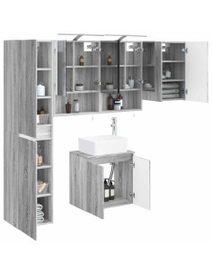 Set di Armadi da Bagno 5 pcs Sonoma grigio 50 x 14,5 x 70 cm 2