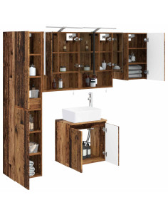 Set di Armadi da Bagno 5 pcs Legno antico 50 x 14,5 x 70 cm 2