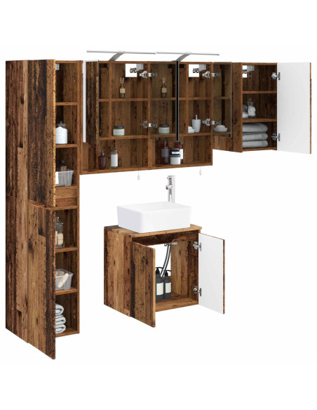 Set di Armadi da Bagno 5 pcs Legno antico 50 x 14,5 x 70 cm