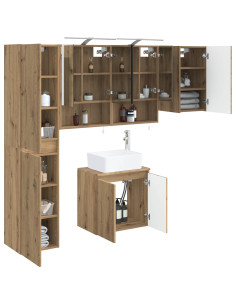 Set di Armadi da Bagno 5 pcs Rovere Artigianale 2