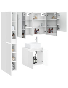Set di Armadi da Bagno 5 pcs Bianco 53 x 15,5 x 70 cm 2