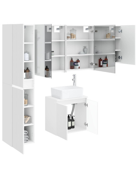 Set di Armadi da Bagno 5 pcs Bianco 53 x 15,5 x 70 cm