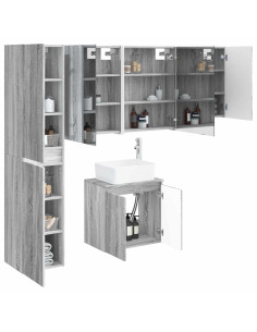 Set di Armadi da Bagno 5 pcs Sonoma grigio 53 x 15,5 x 70 cm 2