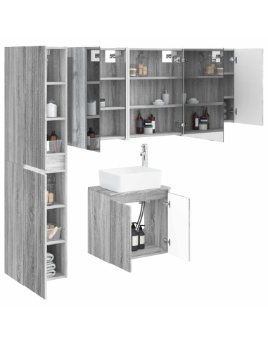 Set di Armadi da Bagno 5 pcs Sonoma grigio 53 x 15,5 x 70 cm