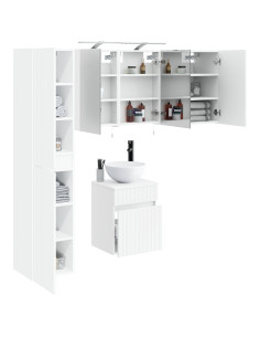 Set di Armadi da Bagno 5 pcs Bianco 40 x 10,5 x 60,5 cm 2