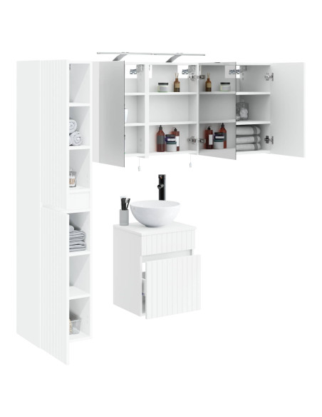 Set di Armadi da Bagno 5 pcs Bianco 40 x 10,5 x 60,5 cm