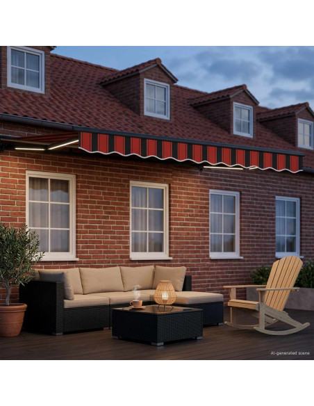 Cornice per Tenda Manuale con LED 2,5 x 2 m