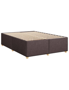 Giroletto a Molle con Materasso Marrone Scuro 160x200cm Tessuto