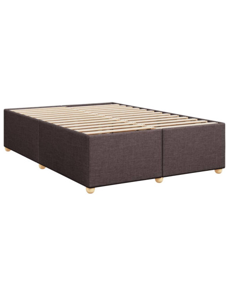 Giroletto a Molle con Materasso Marrone Scuro 160x200cm Tessuto
