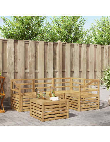 Set di divani da esterno 5 pcs Bianco 59 x 59 x 37 cm