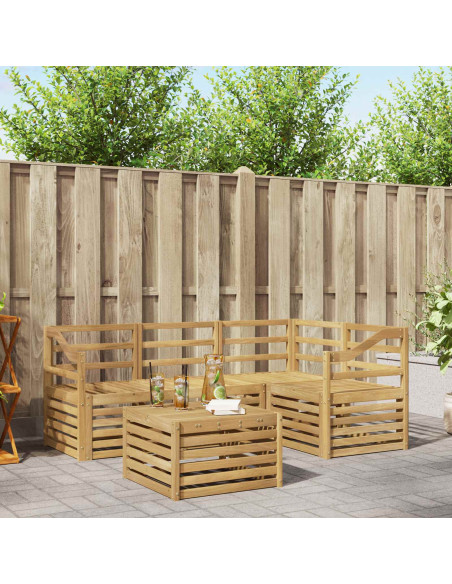 Set di divani da esterno 5 pcs Bianco 59 x 59 x 37 cm