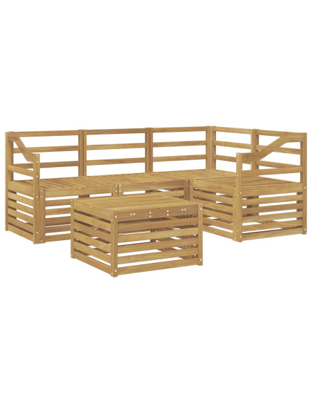 Set di divani da esterno 5 pcs Bianco 59 x 59 x 37 cm