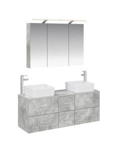 Set di mobili per il bagno 4 pcs Grigio Cemento