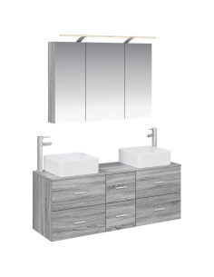 Set di mobili per il bagno 4 pcs Sonoma grigio