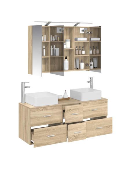 Set di mobili per il bagno 4 pcs Rovere Sonoma