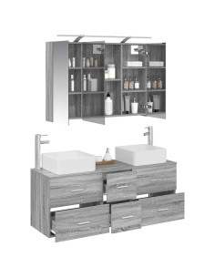 Set di mobili per il bagno 4 pcs Sonoma grigio 2