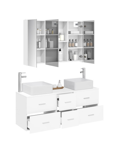 Set di mobili per il bagno 4 pcs Bianco