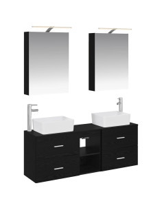Set di mobili per il bagno 5 pcs Rovere Nero