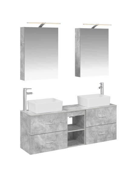 Set di mobili per il bagno 5 pcs Grigio Cemento