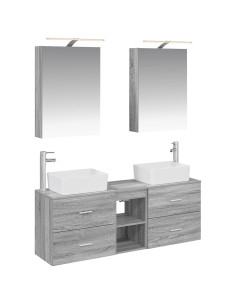 Set di mobili per il bagno 5 pcs Sonoma grigio