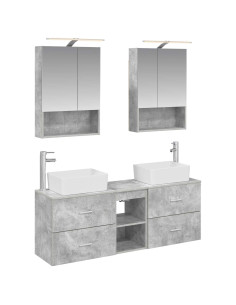 Set di mobili per il bagno 5 pcs Grigio Cemento
