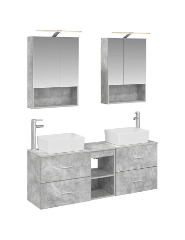 Set di mobili per il bagno 5 pcs Grigio Cemento