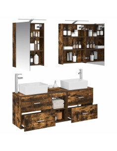 Set di mobili per il bagno 5 pcs Rovere Fumo 2