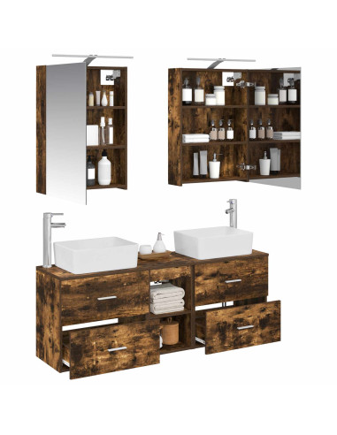Set di mobili per il bagno 5 pcs Rovere Fumo