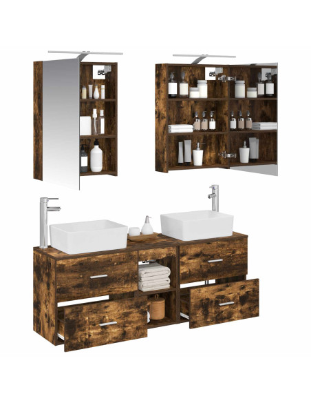 Set di mobili per il bagno 5 pcs Rovere Fumo