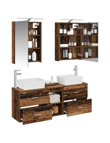 Set di mobili per il bagno 5 pcs Legno antico