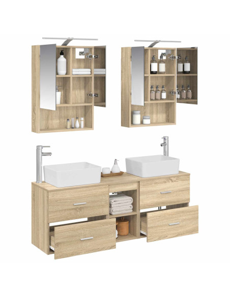 Set di mobili per il bagno 5 pcs Rovere Sonoma