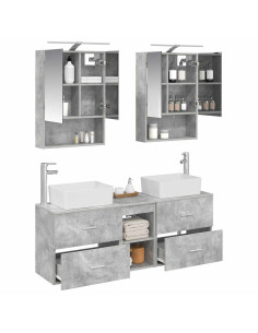 Set di mobili per il bagno 5 pcs Grigio Cemento 2