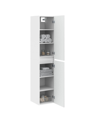 Mobiletto da Bagno a Muro Bianco 33 x 34,5 x 160 cm