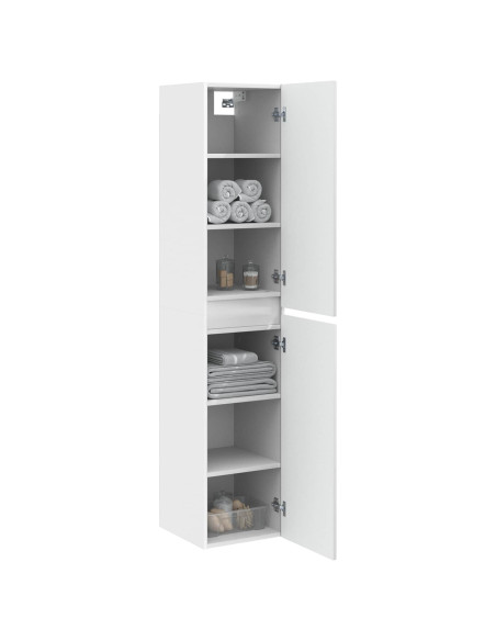 Mobiletto da Bagno a Muro Bianco 33 x 34,5 x 160 cm