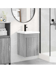 Mobile bagno con rubinetto Sonoma grigio 42 x 40 x 74,5 cm